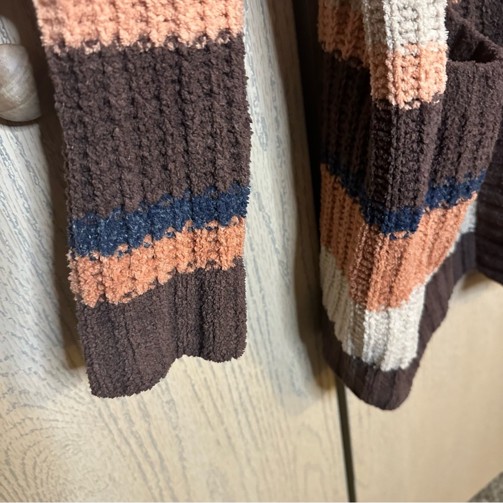 American Eagle Multicolored Striped Open Front Sweater Cardigan Oversized XS/S - Picture 6 of 12
